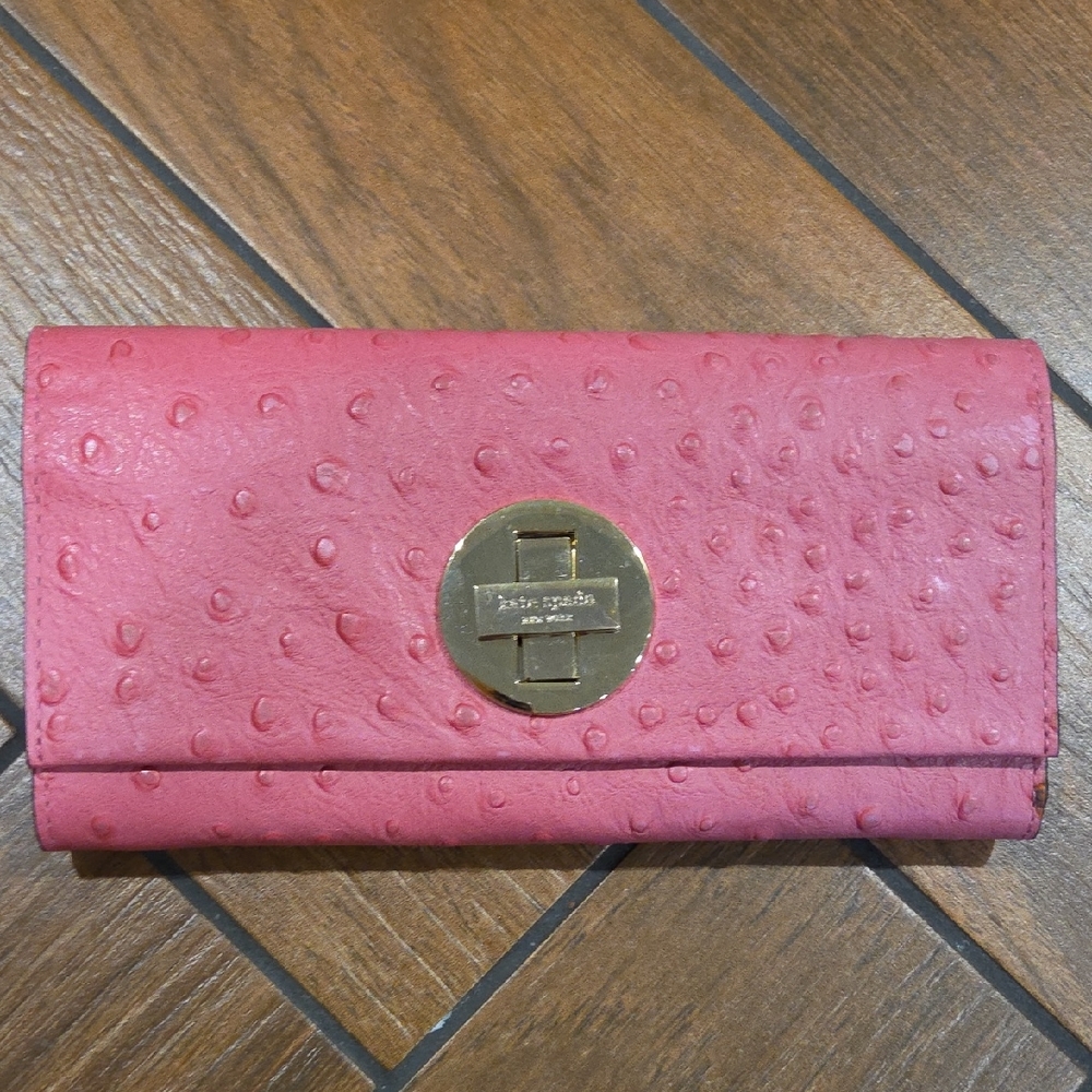 Kate Spade Bexley Embossed Wallet, Hot Pink